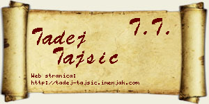 Tadej Tajsić vizit kartica